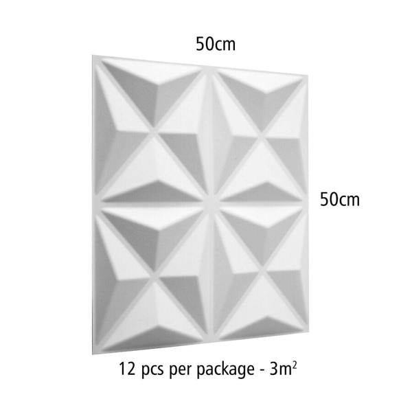 W3DP0013 - GA-WA17 Cullinans Eco Friendly 3D Wall Panels Decorative Tiles - 50x50 cm - 12 Boards (for 3 sqm2)