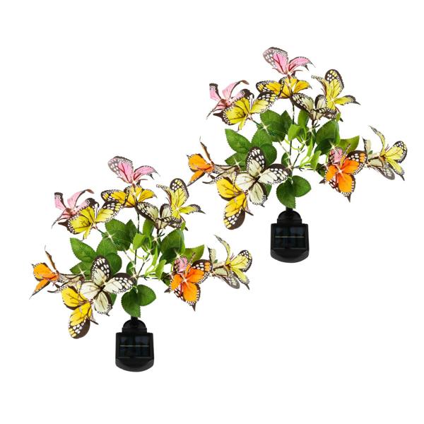Gardenwize Pack of 2 Solar Butterfly Stake Lights – Colour Changing LED Garden Lights