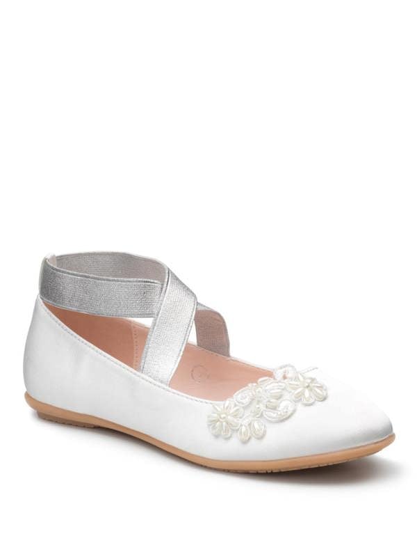 girls wedding ivory shoes