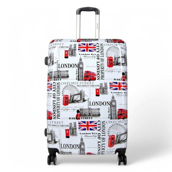 Snowball Strong Expandable Hard Shell 8 Wheel Suitcase Set Print Luggage Cabin Travel Bag