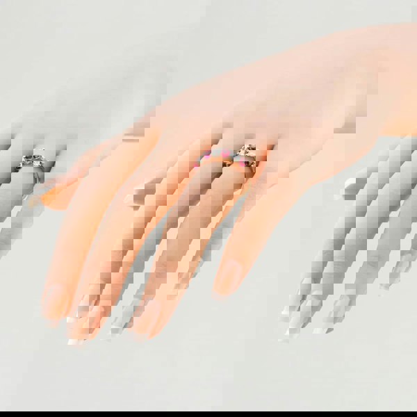 T. H. Baker Platinum Brilliant Cut Ruby & Diamond Half Eternity Ring 32702G6 M