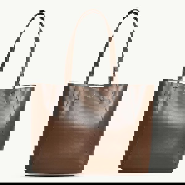 Assots London 'ADELA' Tan Smooth Real Leather Unlined Designer Tote Bag