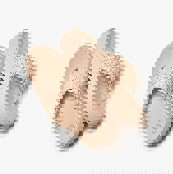 FitFlop F-MODE WOVEN-LEATHER Womens Toe Post Sandals Rose Foam