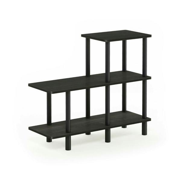WALPLUS Turn-N-Tube 3-Tier Cube Ladder Shelf, Espresso/Black perfect for organized storage and display