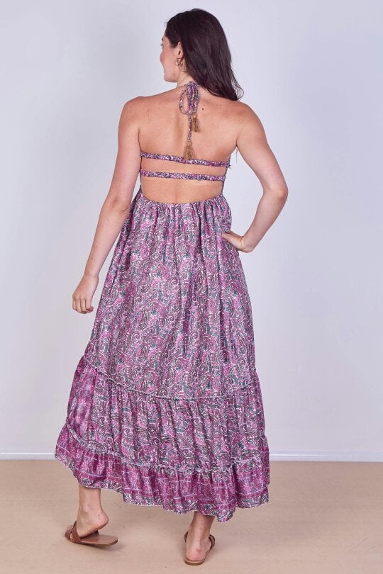 Boho Paisley Halterneck Maxi Dress