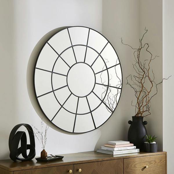 Pagazzi Lighting Pama Large Round Black Mirror