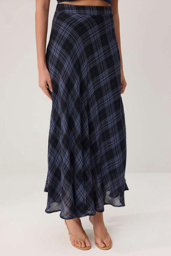 High Waist A-Line Maxi Skirt