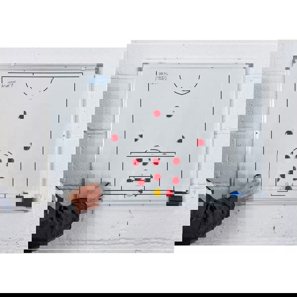 90 x 60cm Magnetic Double Sided Football Tactics Board - Wall Mounted Markers