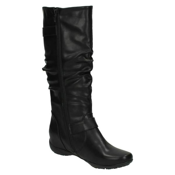 Down to Earth Ladies Down To Earth Flat High Leg Rouched Boots
