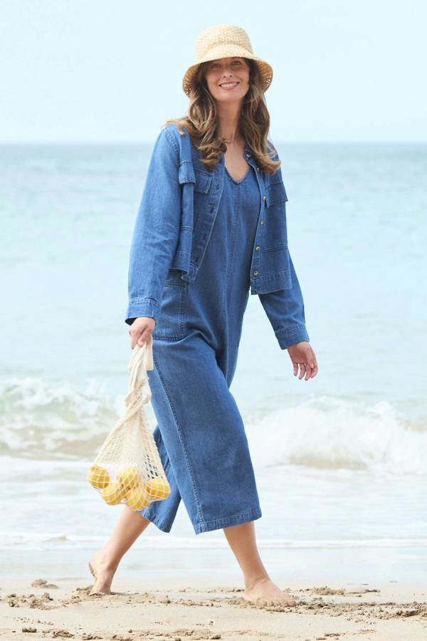 Lily & Me Erica Denim Wide Leg Jumpsuit