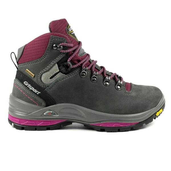 Grisport Lady Glide Waterproof Boot in Grey and Pink with quick lacing system