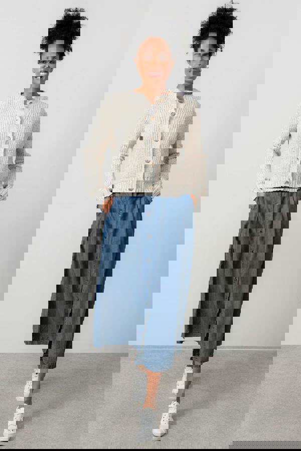 Lily & Me Holly Tencel™ Denim Elasticated Waist Midi Skirt