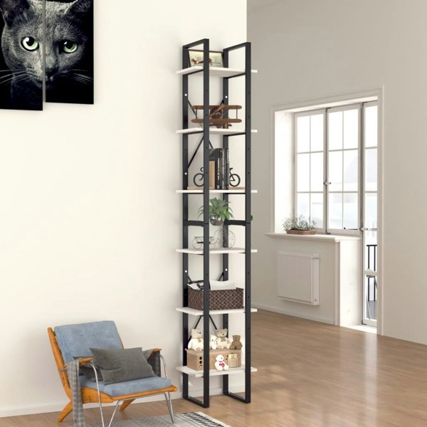 Berkfield 6-Tier Book Cabinet White 40x30x210 cm Engineered Wood
