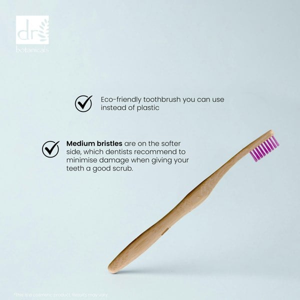 PO2DB348 Dr Botanicals Bamboo Toothbrush Purple Twin Value Savings Pack