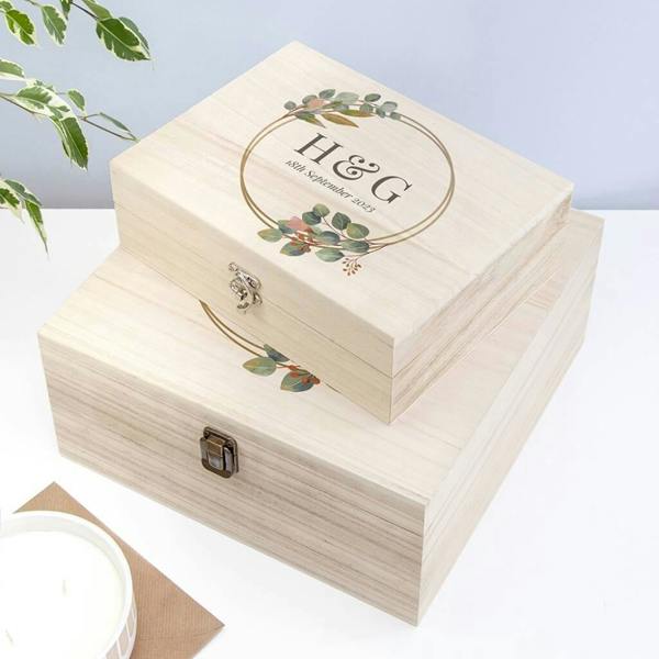 Personalised Wedding Date Memory Box - close-up detail