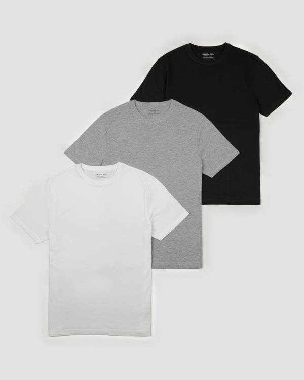 Larsson & Co Black, Grey & White 3 Pack Short Sleeve T-Shirts
