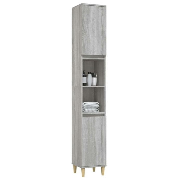 Berkfield Bathroom Cabinet Grey Sonoma 30x30x190 cm Engineered Wood