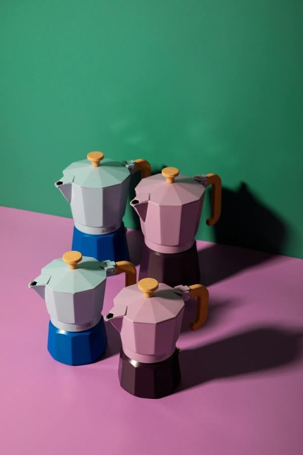 La Cafetière 'Venice' 6 Cup Espresso Maker, 2-Tone Purple, Wooden Handle 290ml