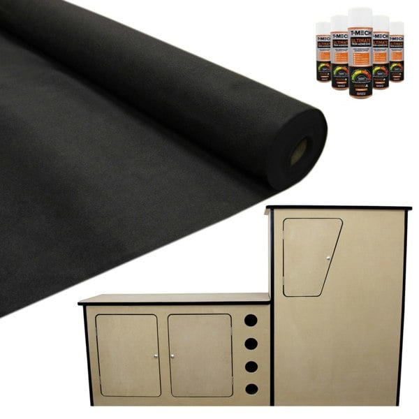 Monstershop 11sqm Black Van Lining & Glue With Camper Kitchen