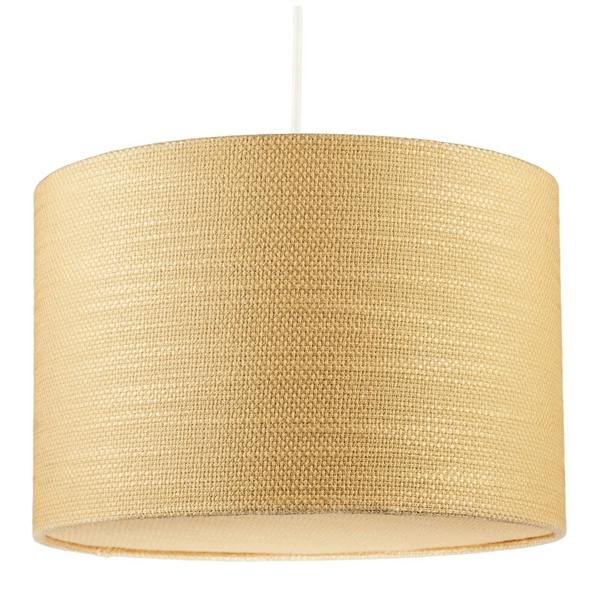 Sunlight Yellow Textured Linen Pendant Lighting Shade with Diffuser Image 1