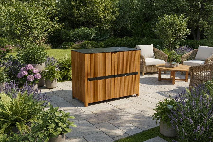 Ocean Designs Avellino Teak Outdoor Kitchen Double Door Unit