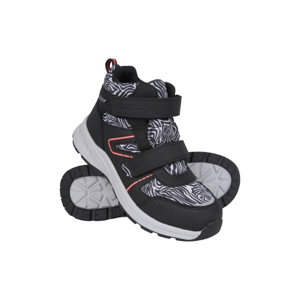 Mountain Warehouse Kids Jupiter Adaptive Leopard Print Walking Boots - Monochrome