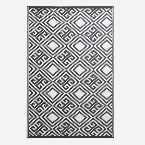 HOMESCAPES Outdoor Rug Luxury Waterproof Reversible, For Garden, Geometric