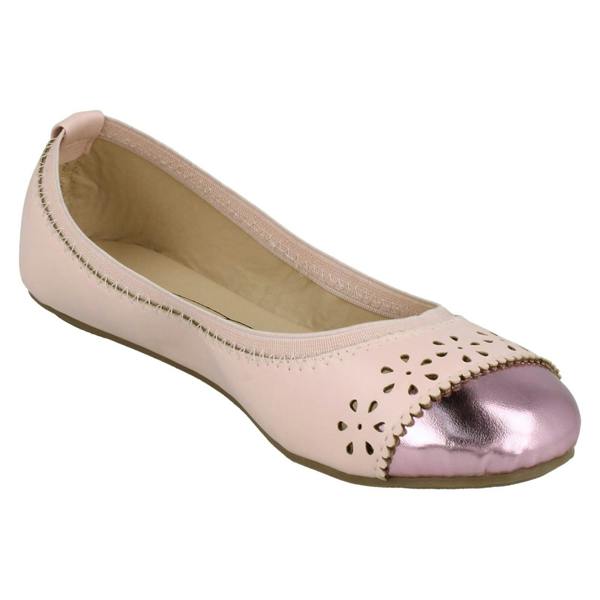 Spot On Girls Spot On Metallic Toecap Ballerina Shoes H2410