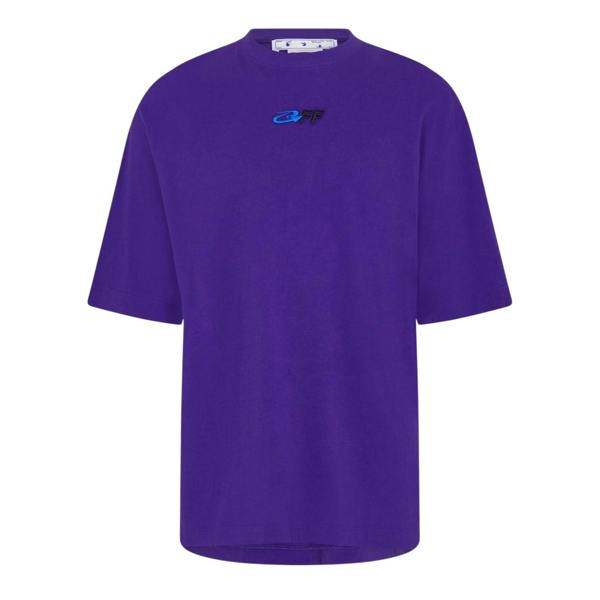 Off White Mens Cotton Regular T-Shirt - Purple - 