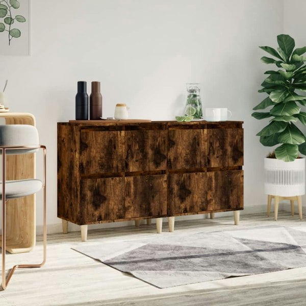 Berkfield Sideboards 2 pcs Smoked Oak 60x35x70 cm Engineered Wood