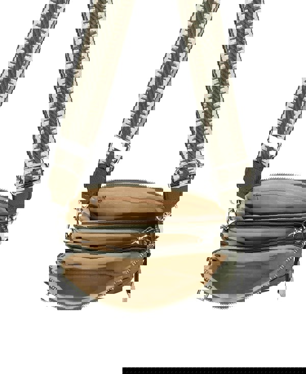 Kitise Wide Pattern Strap Crossbody Handbag Shoulder Purse