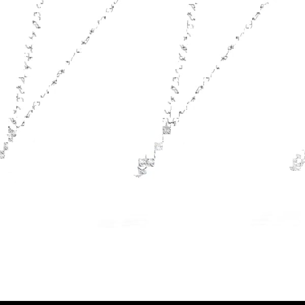 Say It With Dainty CZ Block Initial Necklace - Sterling Silver