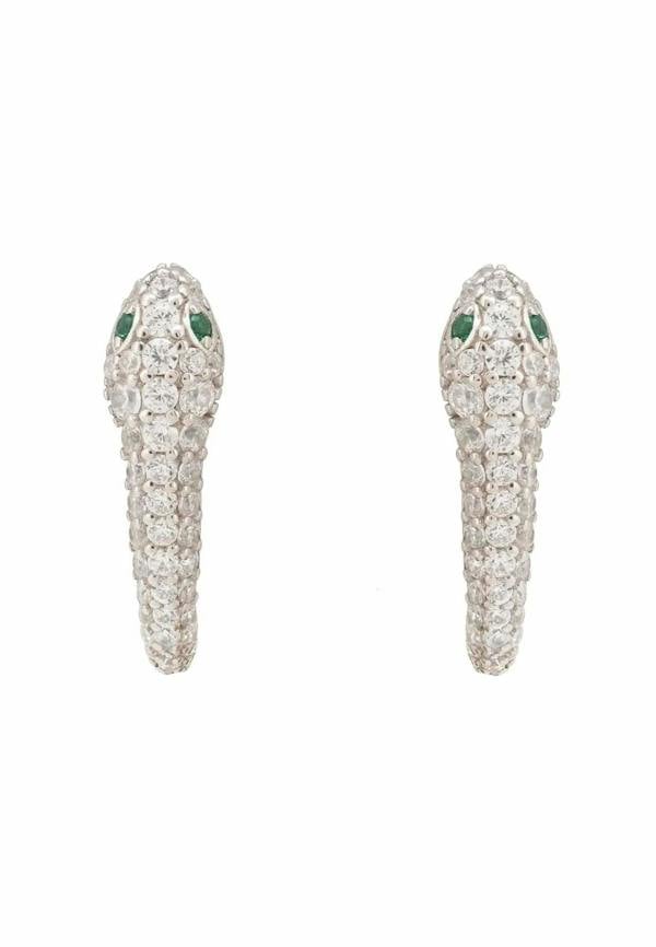 Snake Huggie Hoops Silver - LATELITA Earrings
