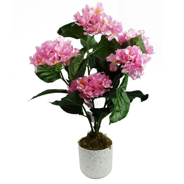 Leaf 55cm Artificial Pink Hydrangea Plant