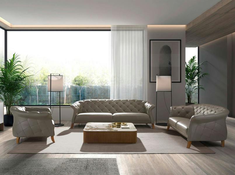 Angel Cerdá Chester sofa in grey leather 6187/6188