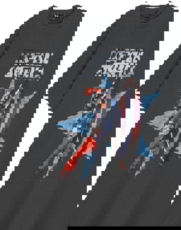 Marvel Shield Throw Mens Grey Captain America Short Sleeved T-Shirt