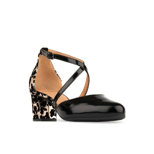 Embassy London Dannii - Black Rose Gold - Women's leather closed toe comfortable 2.4 inch heel sandal