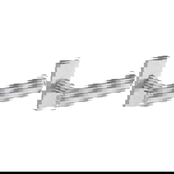 Brushed chrome toilet roll holder