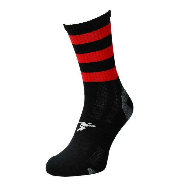 Precision Unisex Adult Pro Hooped Football Socks - Black/Red