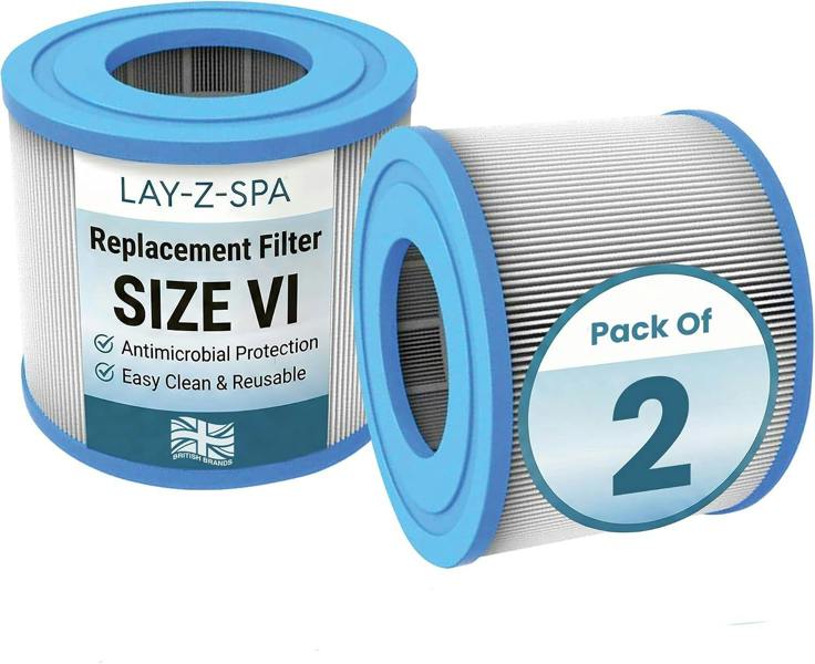 LKH HOME COLLECTION Reusable Hot Tub Filter - 2 Pack Lazy Spa Replacement Filter Cartridge with Polyester Fiber Cloth, Fixed Plastic Packaging