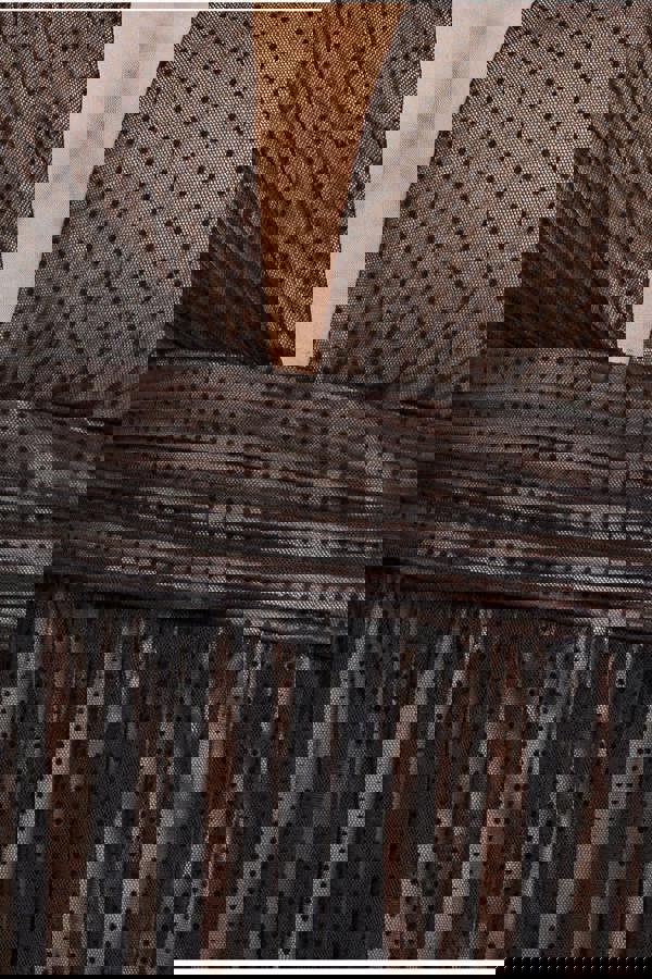 Corsage Dobby Mesh A-Line Maxi Dress - Black DR4414PLUS