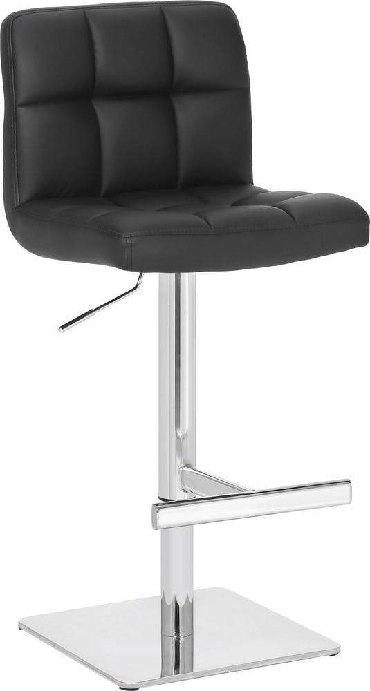 Lamboro Deluxe Allegro Kitchen Bar Stool, Weighted Base, Gas Lift Mechanism, Breakfast Bar Stool, Black