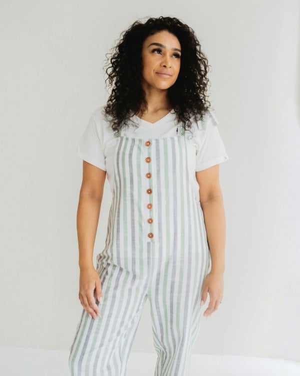 Erin Multicolour Stripe Print Dungarees- image 6