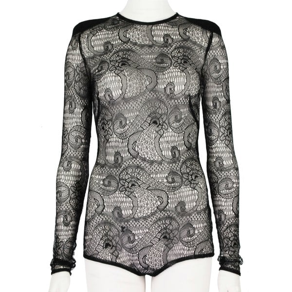 Elie Saab fine black lace bodysuit