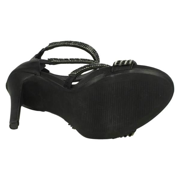 Anne Michelle Ladies Anne Michelle Strapy Zip Up Heeled Party Shoes