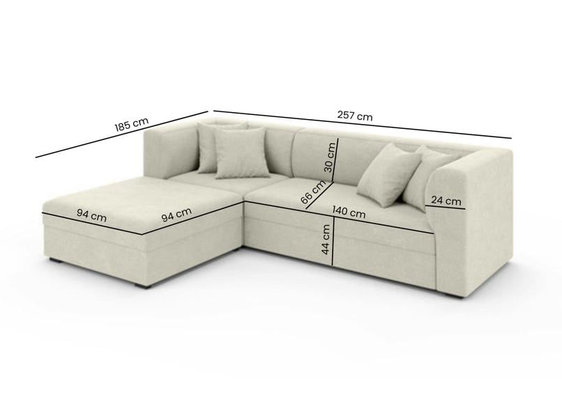 PHD Furniture TULI Storage Corner Sofa Bed – Terra 13 Velvet