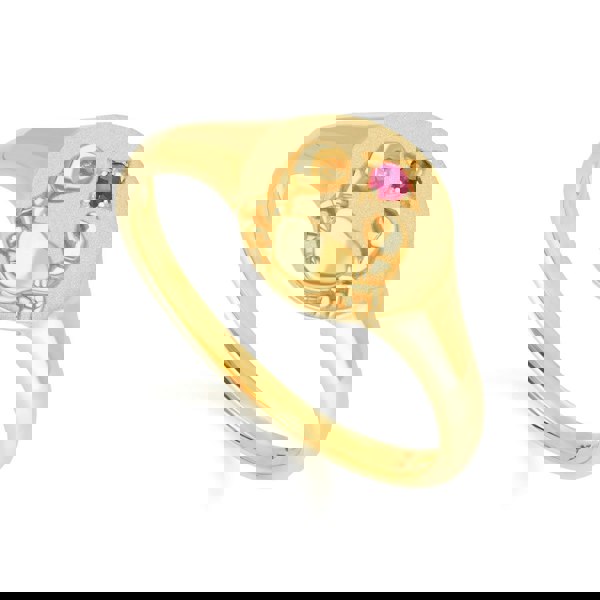 Zodiac Ruby Cancer Signet Ring In 9ct Yellow GoldSide  135R2085019