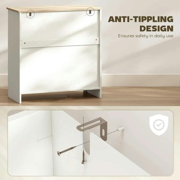 Sideboard Storage Cabinet, Modern Kitchen Cupboard with Adjustable Shelf, Drawer and Double Doors, Cream White