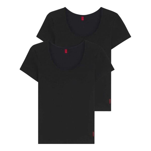Hugo Womens/Ladies Plain Stretch T-Shirt (Pack of 2) - Black - 