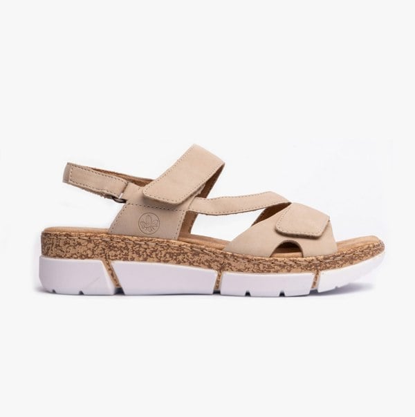 Rieker V2366-60 Womens Sandals - Beige